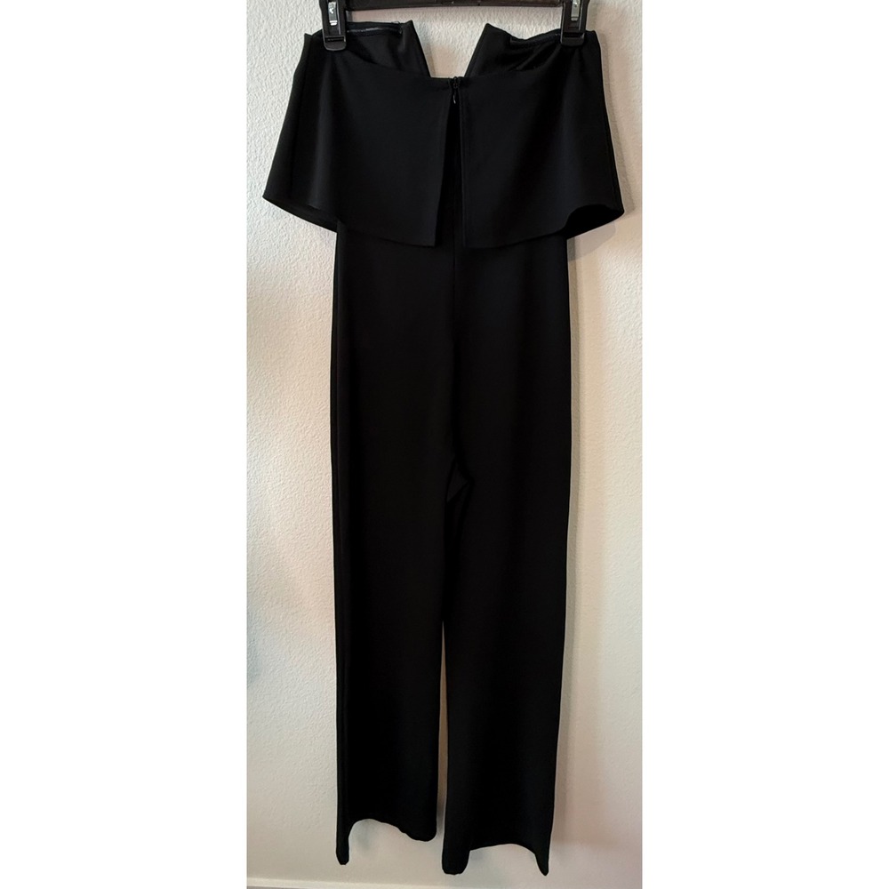 Lulus Black Strapless Notched Popover Wide‎ Leg Jumpsuit Formal Size S - Picture 8 of 10